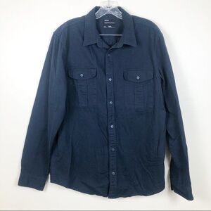 Public Opinion Men’s Navy Cotton Button Shirt